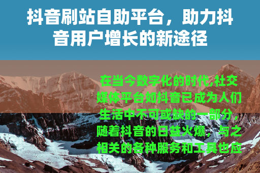 抖音刷站自助平台，助力抖音用户增长的新途径