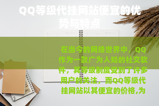 QQ等级代挂网站便宜的优势与特点