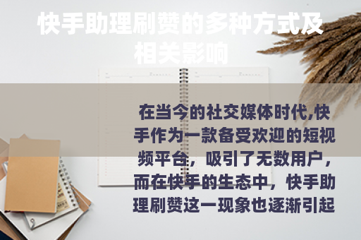 快手助理刷赞的多种方式及相关影响