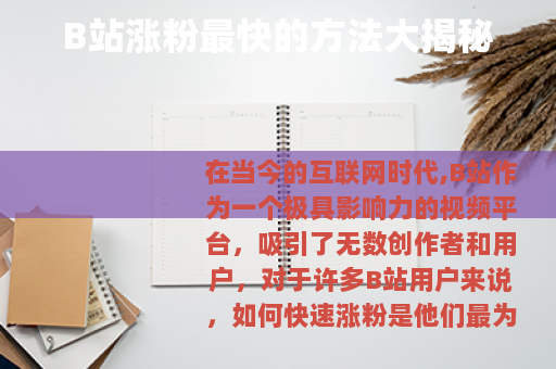 B站涨粉最快的方法大揭秘