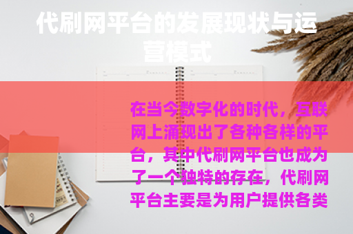 代刷网平台的发展现状与运营模式