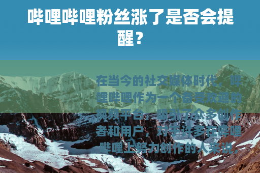 哔哩哔哩粉丝涨了是否会提醒？