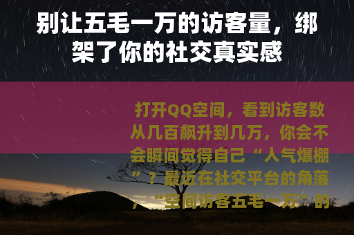 别让五毛一万的访客量，绑架了你的社交真实感