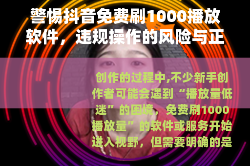 警惕抖音免费刷1000播放软件，违规操作的风险与正确成长路径