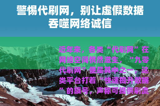 警惕代刷网，别让虚假数据吞噬网络诚信