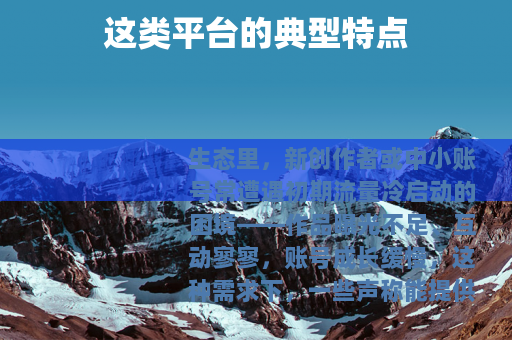 这类平台的典型特点