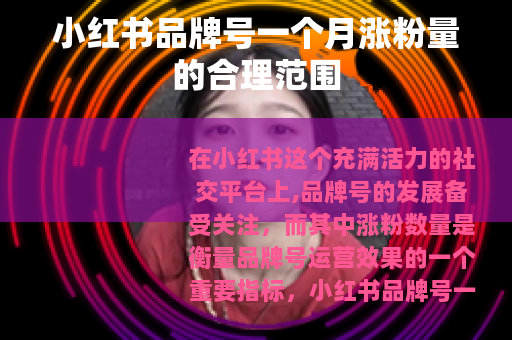 小红书品牌号一个月涨粉量的合理范围