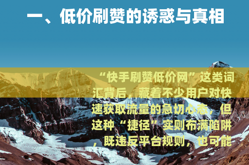 一、低价刷赞的诱惑与真相