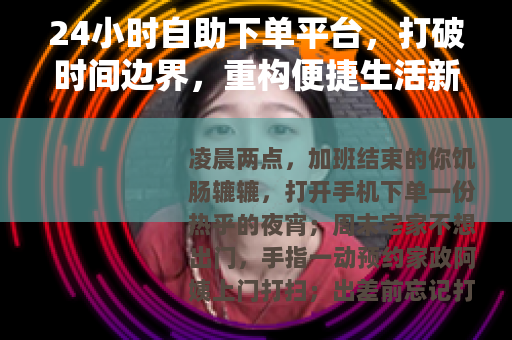 24小时自助下单平台，打破时间边界，重构便捷生活新方式