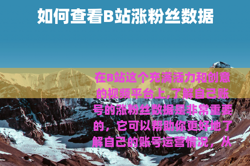 如何查看B站涨粉丝数据