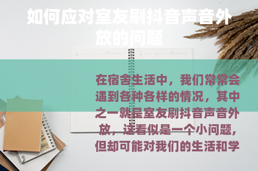 如何应对室友刷抖音声音外放的问题