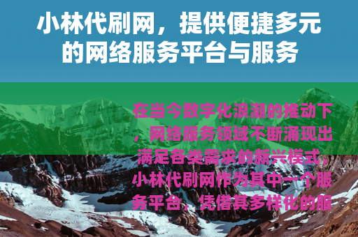 小林代刷网，提供便捷多元的网络服务平台与服务