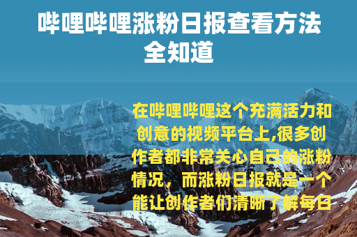 哔哩哔哩涨粉日报查看方法全知道