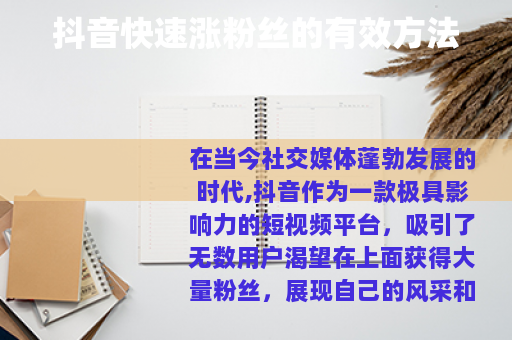 抖音快速涨粉丝的有效方法