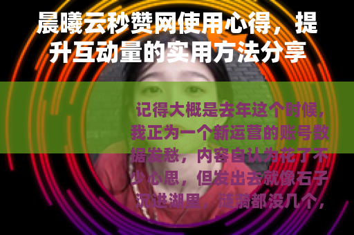 晨曦云秒赞网使用心得，提升互动量的实用方法分享