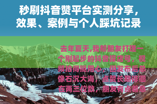 秒刷抖音赞平台实测分享，效果、案例与个人踩坑记录