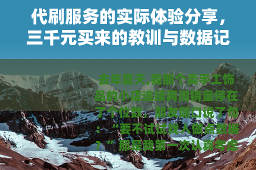 代刷服务的实际体验分享，三千元买来的教训与数据记录