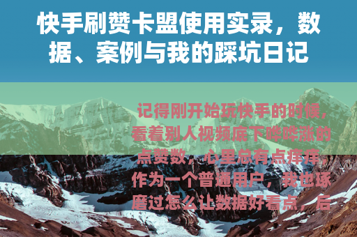快手刷赞卡盟使用实录，数据、案例与我的踩坑日记
