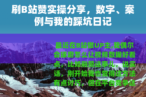 刷B站赞实操分享，数字、案例与我的踩坑日记