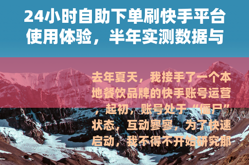24小时自助下单刷快手平台使用体验，半年实测数据与心得分享