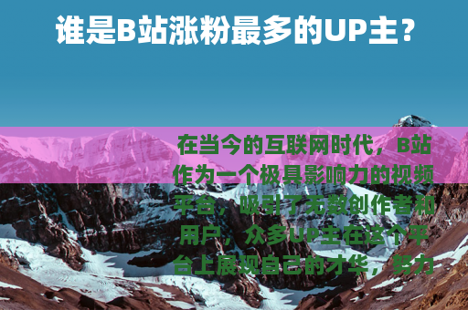 谁是B站涨粉最多的UP主？