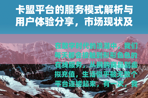 卡盟平台的服务模式解析与用户体验分享，市场现状及实用指南
