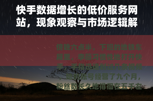 快手数据增长的低价服务网站，现象观察与市场逻辑解析