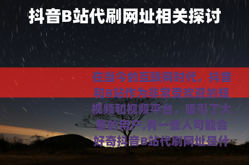 抖音B站代刷网址相关探讨