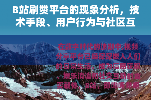 B站刷赞平台的现象分析，技术手段、用户行为与社区互动