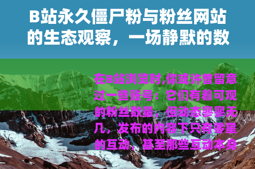 B站永久僵尸粉与粉丝网站的生态观察，一场静默的数字交易