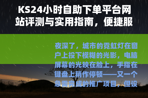 KS24小时自助下单平台网站评测与实用指南，便捷服务与使用建议