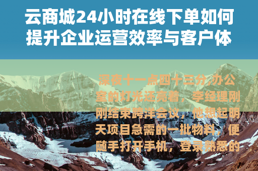 云商城24小时在线下单如何提升企业运营效率与客户体验