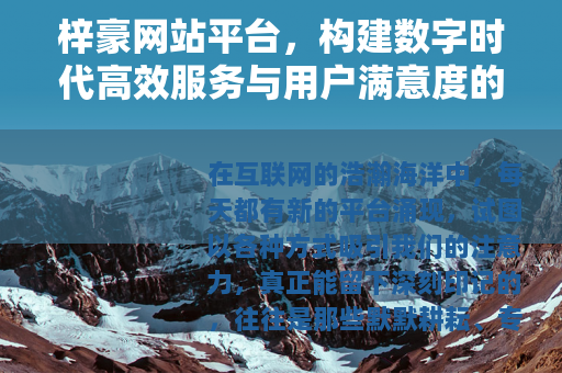 梓豪网站平台，构建数字时代高效服务与用户满意度的关键要素
