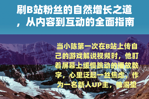 刷B站粉丝的自然增长之道，从内容到互动的全面指南