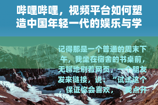 哔哩哔哩，视频平台如何塑造中国年轻一代的娱乐与学习方式