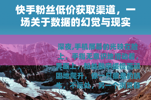 快手粉丝低价获取渠道，一场关于数据的幻觉与现实
