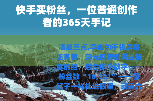 快手买粉丝，一位普通创作者的365天手记