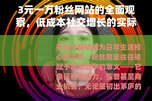 3元一万粉丝网站的全面观察，低成本社交增长的实际应用与长远考量