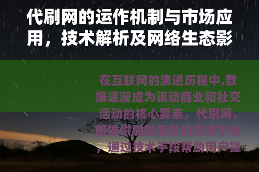 代刷网的运作机制与市场应用，技术解析及网络生态影响分析