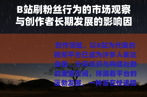 B站刷粉丝行为的市场观察与创作者长期发展的影响因素分析