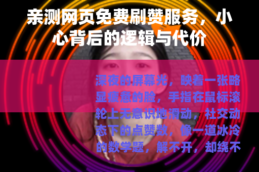 亲测网页免费刷赞服务，小心背后的逻辑与代价