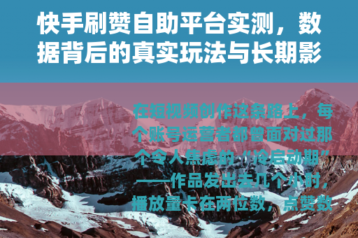 快手刷赞自助平台实测，数据背后的真实玩法与长期影响你了解多少？