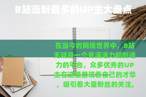 B站涨粉最多的UP主大盘点