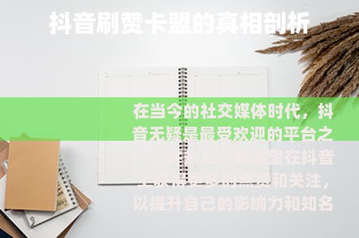 抖音刷赞卡盟的真相剖析