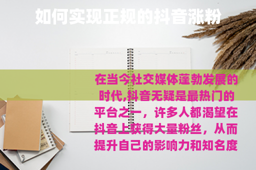 如何实现正规的抖音涨粉