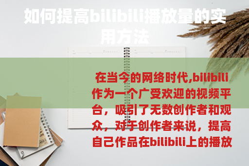 如何提高bilibili播放量的实用方法