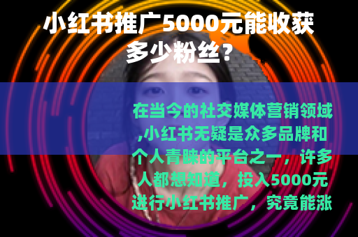 小红书推广5000元能收获多少粉丝？