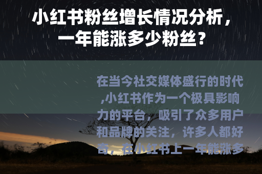 小红书粉丝增长情况分析，一年能涨多少粉丝？