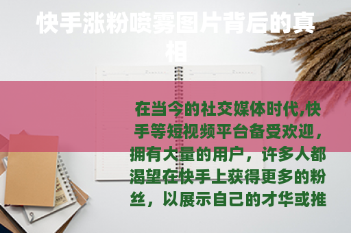 快手涨粉喷雾图片背后的真相