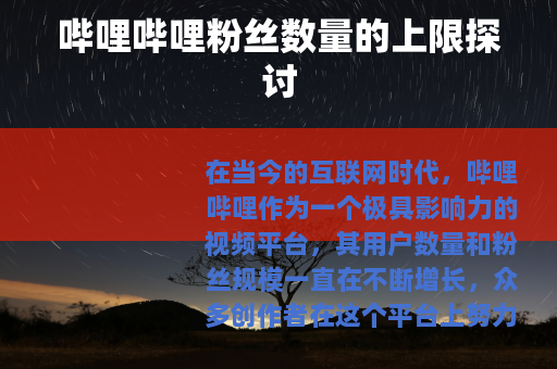 哔哩哔哩粉丝数量的上限探讨